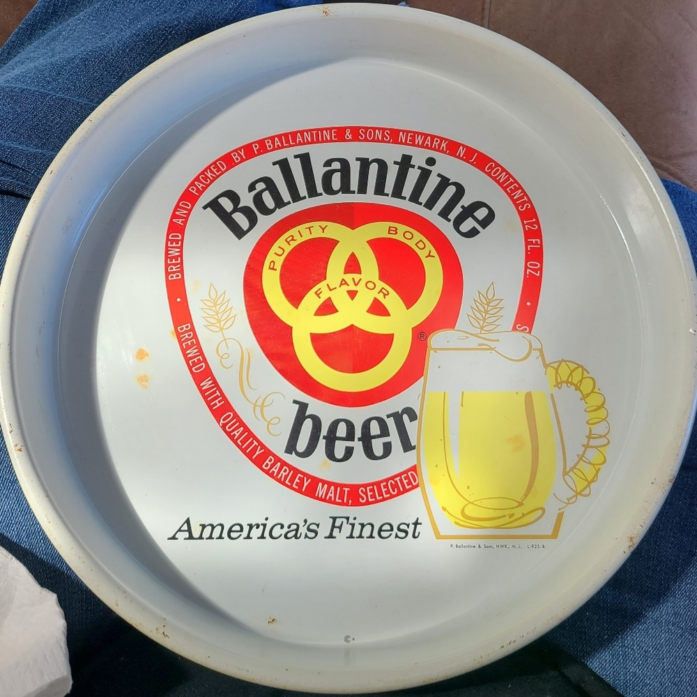 Vintage Ballantine Beer Metal Serving Tray